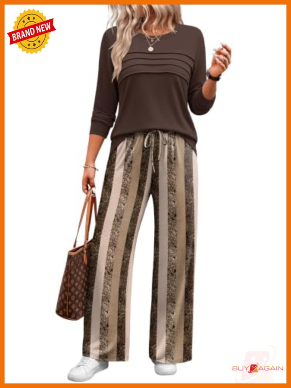 Women 2 Piece Lounge Set Fall Outfits Long Sleeve High Waisted Wide Leg Pant